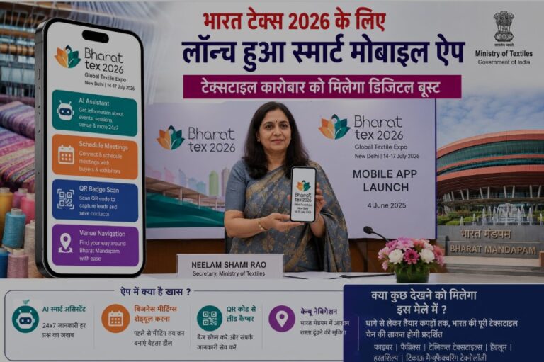 भारत टेक्स 2026 के लिए लॉन्च हुआ स्मार्ट मोबाइल ऐप, टेक्सटाइल कारोबार को मिलेगा डिजिटल बूस्ट
