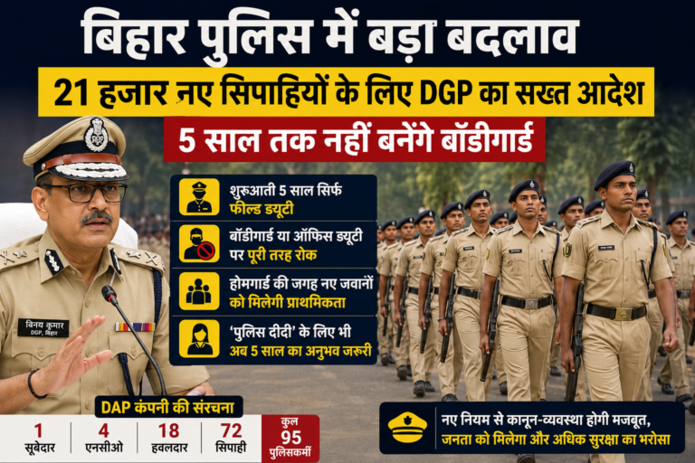 बॉडीगार्ड नहीं पहले बनेंगे जमीनी पुलिसकर्मी, बिहार पुलिस के 21 हजार जवानों के लिए DGP का नया आदेश