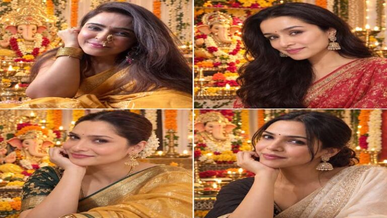 श्रद्धा से श्रिया तक नथ का नूर, गणेश उत्सव में सितारों ने दिखाया देसी ग्लैमर