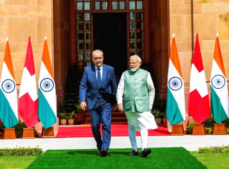 पीएम मोदी और स्विस राष्ट्रपति गाय परमेलिन के बीच हैदराबाद हाउस में अहम बैठक